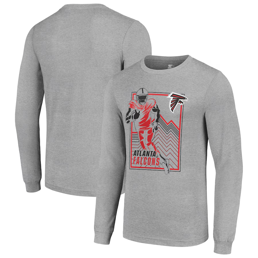 Men Atlanta Falcons grey 2024 NFL Long sleeve T Shirts